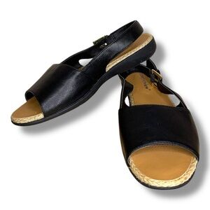8M Comfort View Black Sandals Adele Model Open Toe Outdoor Beach Vacation